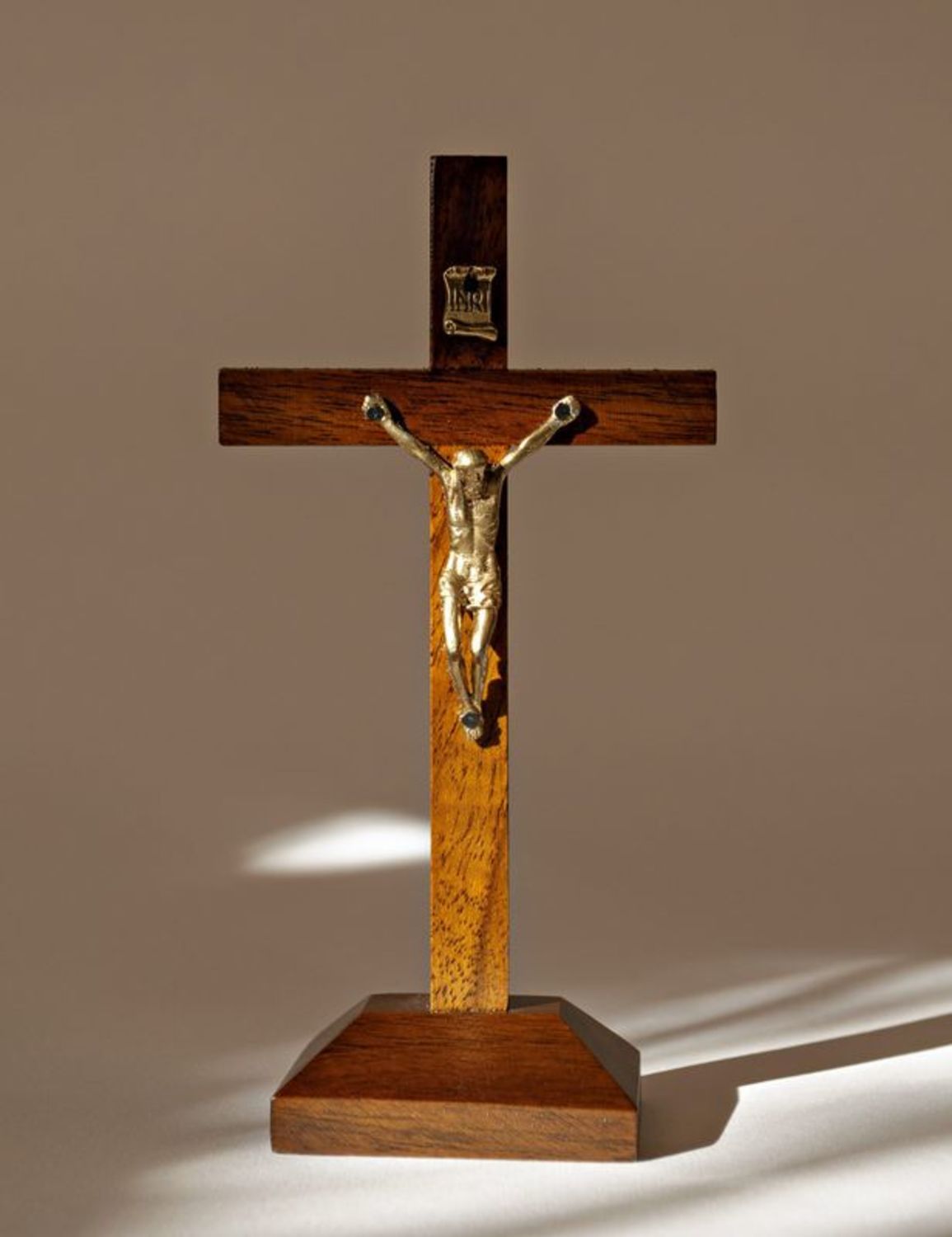 Wooden cross with stand