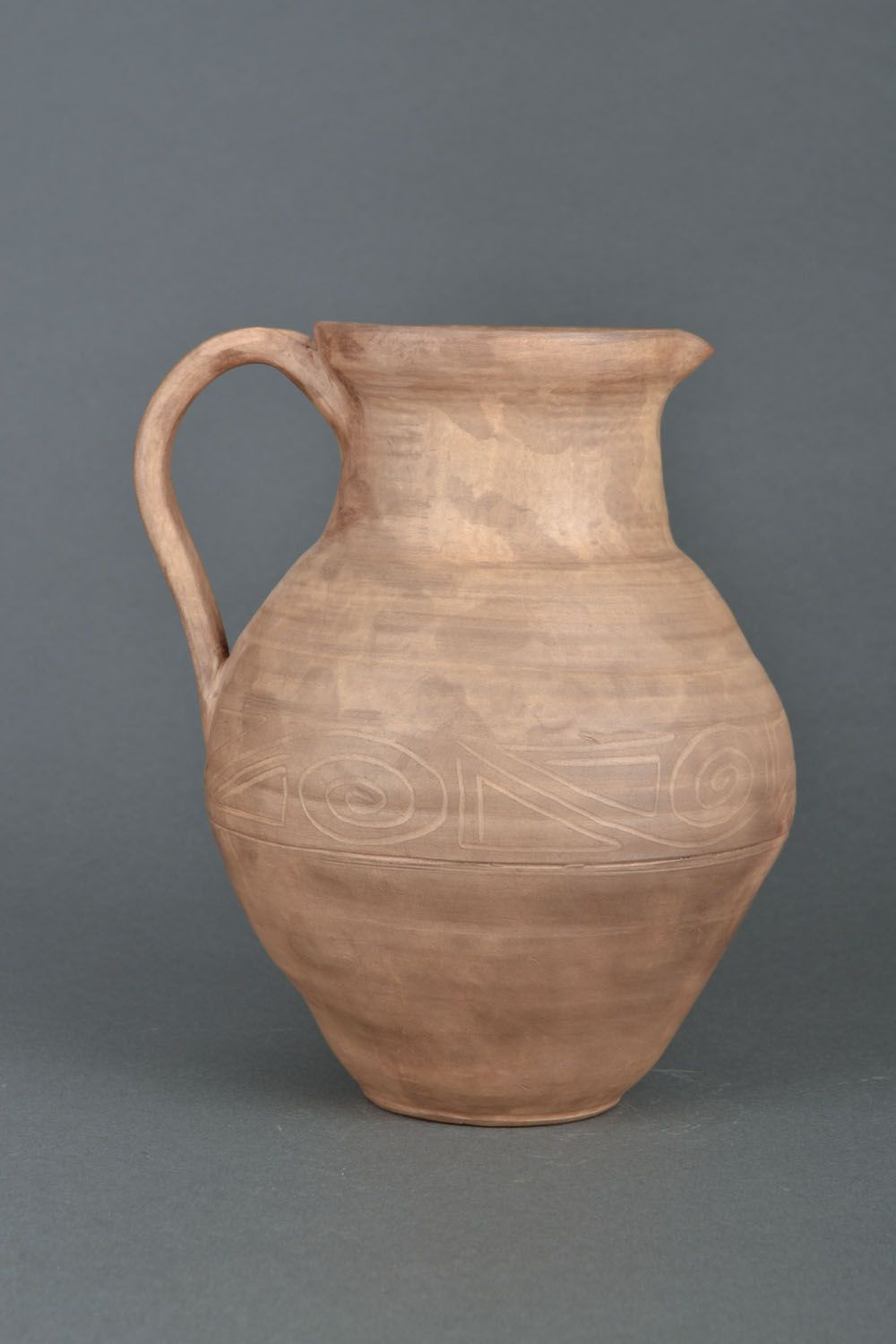 Ceramic jug made of white clay. 